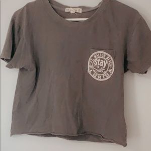 this is a cropped grey fort Walton beech shirt!